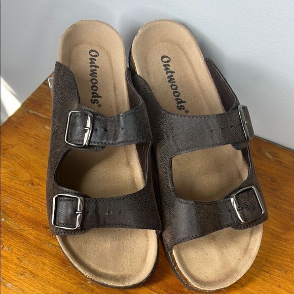 Outwoods Brown Slide Sandals - Picture 2 of 6